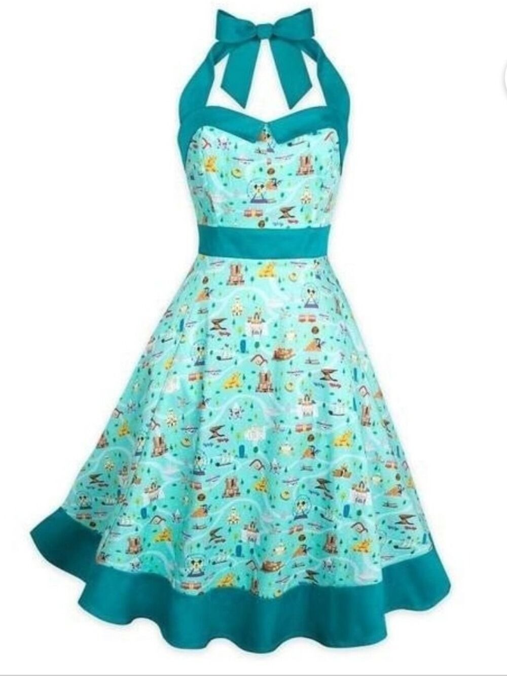DISNEYLAND PARKS THE DRESS SHOP RARE ICONS HALTER DRESS RETRO PINUP XL - Picture 5 of 7